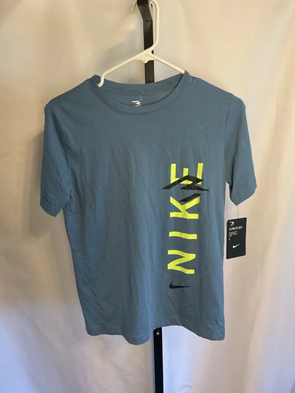 Nike 3BRAND by Russell Wilson Boys Graphic T Shirt Blue Neon Logo Short Sleeve S